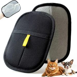 새롭게 업그레이드된 반려동물 제모 장갑 - 두꺼운 정전기 고양이 개 소파 카펫 카시트에 재사용 가능