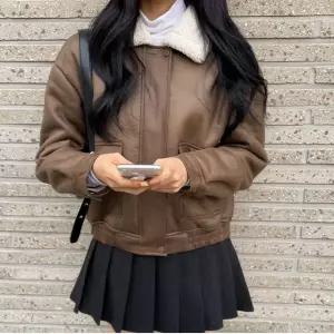 여자 양털자켓 무스탕 스웨이드 뽀글이 가죽 자켓 빈티지 뽀글이 가을 겨울 3color