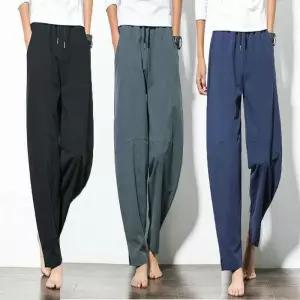 [라일리의류] Rly 밴딩 여름 배기팬츠 남자 편한 린넨 통바지 항아