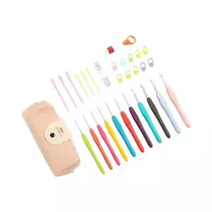 코바늘 손뜨개세트 (6종 인디핑크) DK55수세미 뜨개질 레이스 모음 용품 수예 모사용 만들기