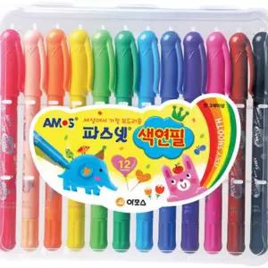 아동 색연필 어린이 다용도 미술용 12 학용품 돌려쓰는 부드러운 크레파스 드로잉 수채화 유아용 문구류 학