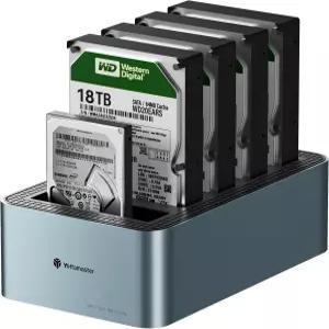 2.5인치/3.5인치 SATA SSD/HDD용 Yottamaster 5 Bay 하드 드라이브 도킹 스테이션 알루미늄 USB 3.2 Gen1