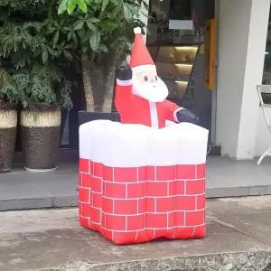 160cm 에어 벌룬 대형 굴뚝 속 산타 움직이는 인형 에어산타 산타풍선 에어벌룬