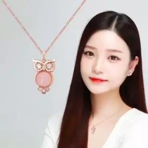 14KGP 목걸이 패션 체인 로즈부엉이 목걸이선물 생일 WD2B48D
