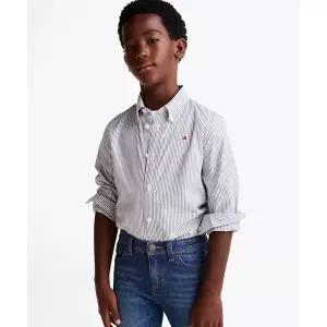 타미힐피거 TOMMY HILFIGER KIDS 코튼 플렉스 스트라이프 셔츠 T42G0HSH100BT1C1G 617487