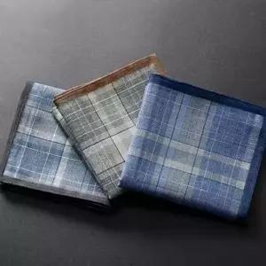 체크 무늬 면 손수건 정사각형 땀수건 등산 3종 세트-WFI8I1W