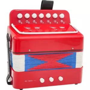 베이스 아코디언 작은 손풍금 레드 건반 입문용 경량 미니 초보자 소형 파일