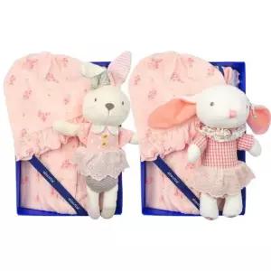 [갤러리아] (쌍둥이출산,백일세트)토곰이모달바디슈트핑크두벌+토끼딸랑이세트(A11-10626SET)