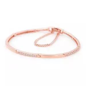 14kgp 로즈골드 큐빅 패션 커브 뱅글 체인 팔찌