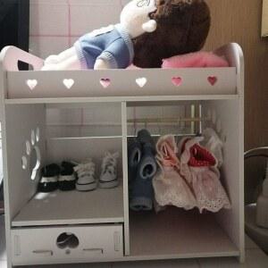 15cm 인형 옷장 20cm 보관 침대 솜인형 옷걸이 행거 10cm