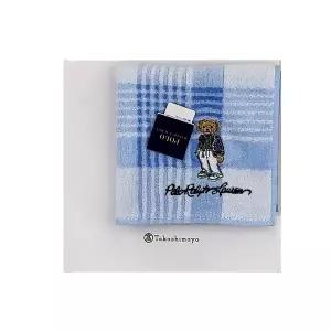 [폴로]랄프로렌 곰돌이자수 체크 타월손수건 bear-14