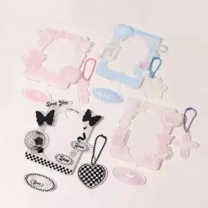 앨범 포카 수납 홀더 보관집 귀여운 보호 카드 케이스 카드 케이스 앨범 테이블 전시 귀여운 투명 포카