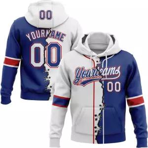 팬 커스텀 야구 후드 분리 찢어진 프린트 개인 맞춤형 참신함 풀오버 스웨트셔츠 스포츠 팀 유니폼