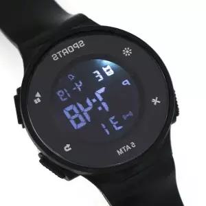 방수 손목시계 블랙 정각알림 눈 러닝 알람 스톱워치 정각알림 러닝 운동 조깅