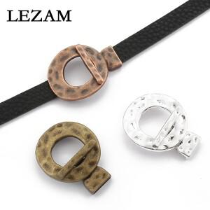 2 세트 10x2mm Hammered OT 후크 O-링 토글 버클 10mm 플랫 가죽 코드 팔찌 쥬얼리 찾기 액세서리 만들기