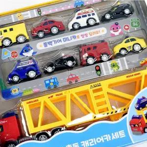 핑크퐁 아기상어 카트레일러 미니카8종 세트 장난감