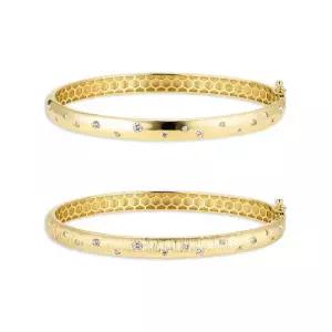 18k 플래닛 랩 다이아몬드 뱅글 팔찌_텍스쳐 약16cm)