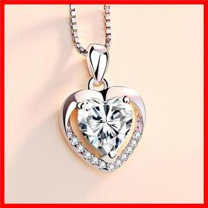 새로운 925 스털링 실버 목걸이 펜던트 하트 5A 지르콘 여성용 웨딩 주얼리 약혼 참 파티 선물 고급 박스
