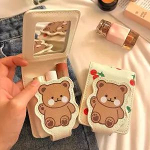 거울내장립파우치 립스틱 파우치 휴대용치 가죽치 심플한치 유치원준비물 화장품치가방 치백 치가 명품