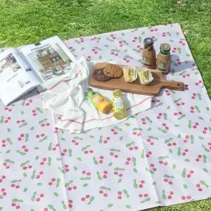 피크닉매트 양면방수돗자리_체리 100x140(2-3인용)캠핑 나들이 휴대용 야외 소풍 비치 디자인 야외용 캠핑