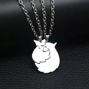 여우 우정 심플 체인 목걸이 학생 강아지 롱-WFIZPSD