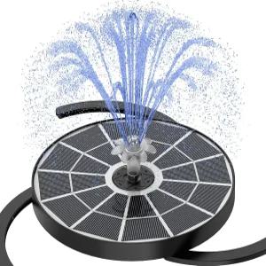 AISITIN 3.7W 태양광 조류 목욕 분수 6.3인치 유리 패널 통합 브래킷 및 저장 공간을 갖춘 발전 펌프 연못