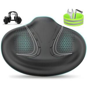 블루윈드 새로운 노즈리스 오버사이즈 자전거 시트, 전기 자전거를 위한 넓은 안장의 등받이 디자인, 대부분의 운동용 또는 도로 고정식 시트 쿠션에 적합합니다