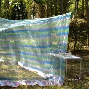 사각 모기장 쿨티슈 휴대용 블루솔