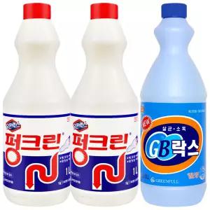 유한락스 펑크린 1L × 2개+ 락스 1kg 변기 배수구 세정제 하수구 뚫어뻥