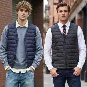 쟌피엘 오리털 경량패딩조끼 남자정장이너내피조끼