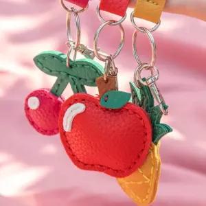 가죽 과일 열쇠고리 만들기재료/바느질 꾸미기/인조가죽/키링/만들기세트