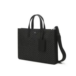 [롯데백화점]닥스 액세서리 LL[LOUIS BRIDGE]블랙 로고패턴 가죽 토트백 DBBA4E601