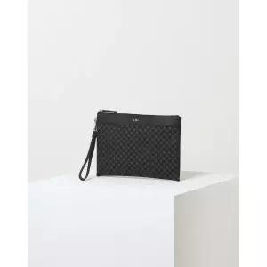 [롯데백화점]닥스 액세서리 [LOUIS BRIDGE]블랙 가죽 DD패턴 클러치백 DBBA1F467BK