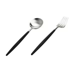 큐티폴고아 블랙실버 - 2종 세트 (디너스푼, 디너포크)