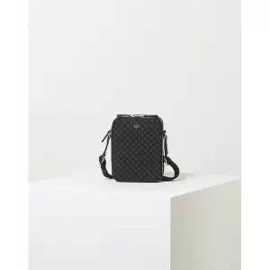 [롯데백화점]닥스 액세서리 [LOUIS BRIDGE] 블랙 로고패턴 가죽 미니크로스백 DBBA2F619BK