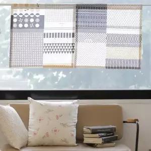 [텐바이텐][모모제작소]프레임 더블 북유럽 린넨 옐로우 가리개커튼 62x62(2장)