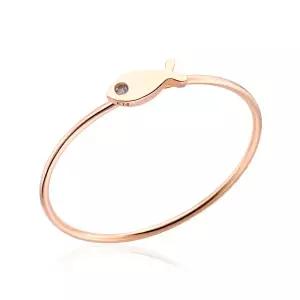 [비앤비골드] 14K 물고기 탄생석 1mm 3월 아쿠아마린 텐션링 반지 NPR29258