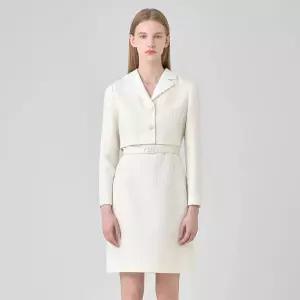 [롯데백화점]라인 [라인어디션]카라 배색 골드 버튼 트위드 원피스(NWOPNC08)