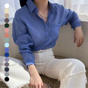 16컬러 아사면블라우스 거즈남방 롤업 링클프리 린넨셔츠