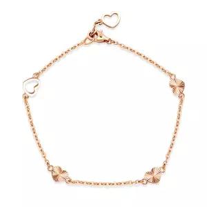 [비앤비골드] 14K 샤인컷팅 하트 장식 체인팔찌 NPB40205