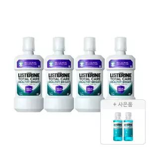 리스테린 토탈케어 헬씨 브라이트 750ml, 4개 + 증정(쿨민트 100ml, 2개)