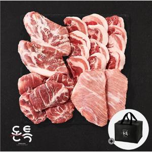[돈특]한돈선물세트 1등급 특수부위 4종 1.2kg (꼬들목살300g+두항정살300g+꽃차돌살300g+뽈살300g)
