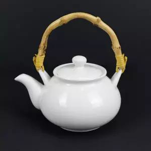 대나무 손잡이 백색 도자기 주전자 2size 백자 사케 정종 제사용 술주전자