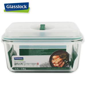글라스락 핸디형 김치통-4400ml 김장독 손잡이통 내열강화유리 밀폐저장용기 반찬통 쌀통