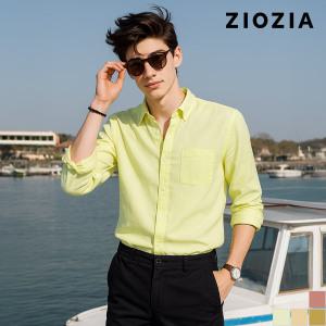 [지오지아] 레귤러 카라 린넨 블렌드 셔츠 A (ABB2WC1102_A)