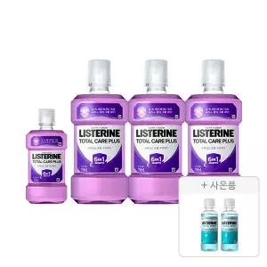 리스테린액 토탈케어 플러스 750ml, 3개+250ml, 1개+증정(쿨민트 마일드 100ml, 2개)