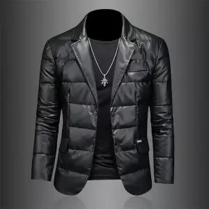 경량 패딩 고급 남성 다운 자켓 재킷 시즌 인기 상품 겨울 코트 90 화이트 덕다운 가죽 슈트 칼라 트렌드
