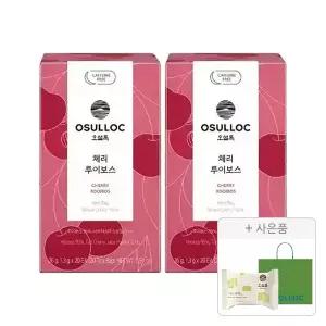 오설록 체리 루이보스 티백 20입, 2개 + 증정(그린티웨하스 17g, 1개+러닝 쇼핑백(소), 1개)