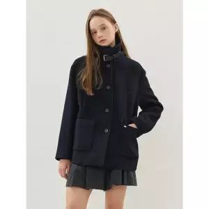 [올리브데올리브](광주신세계)가죽비조 포인트 싱글 미디코트 OW5WHA04