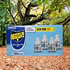 에프킬라 리퀴드 모기약 무향 훈증기 교체용 리필(45일) 4입 180일